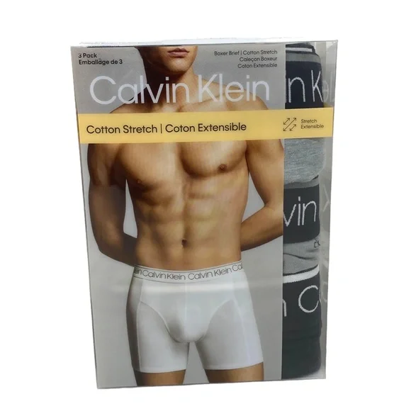 💖MEGA SALE💖Calvin Klein Cotton  Boxer Brief Gray 3 Pack Men Underwear NP242200 - Picture 5 of 7